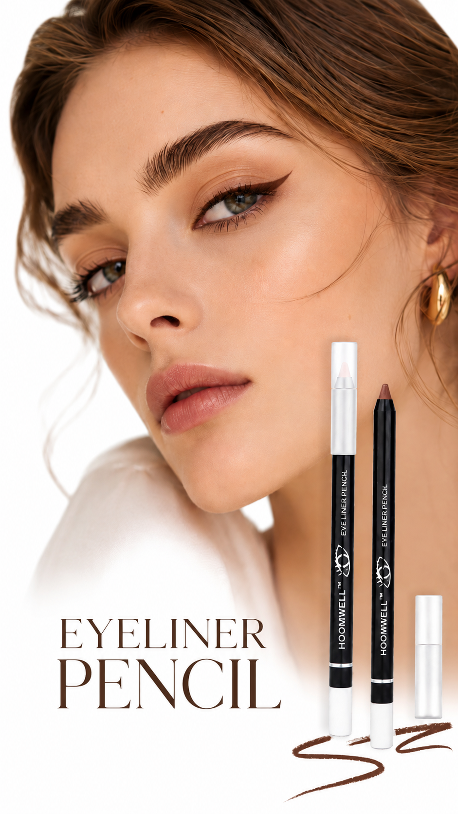 LONG-LASTING WATERPROOF SHARPENABLE EYELINER PENCIL