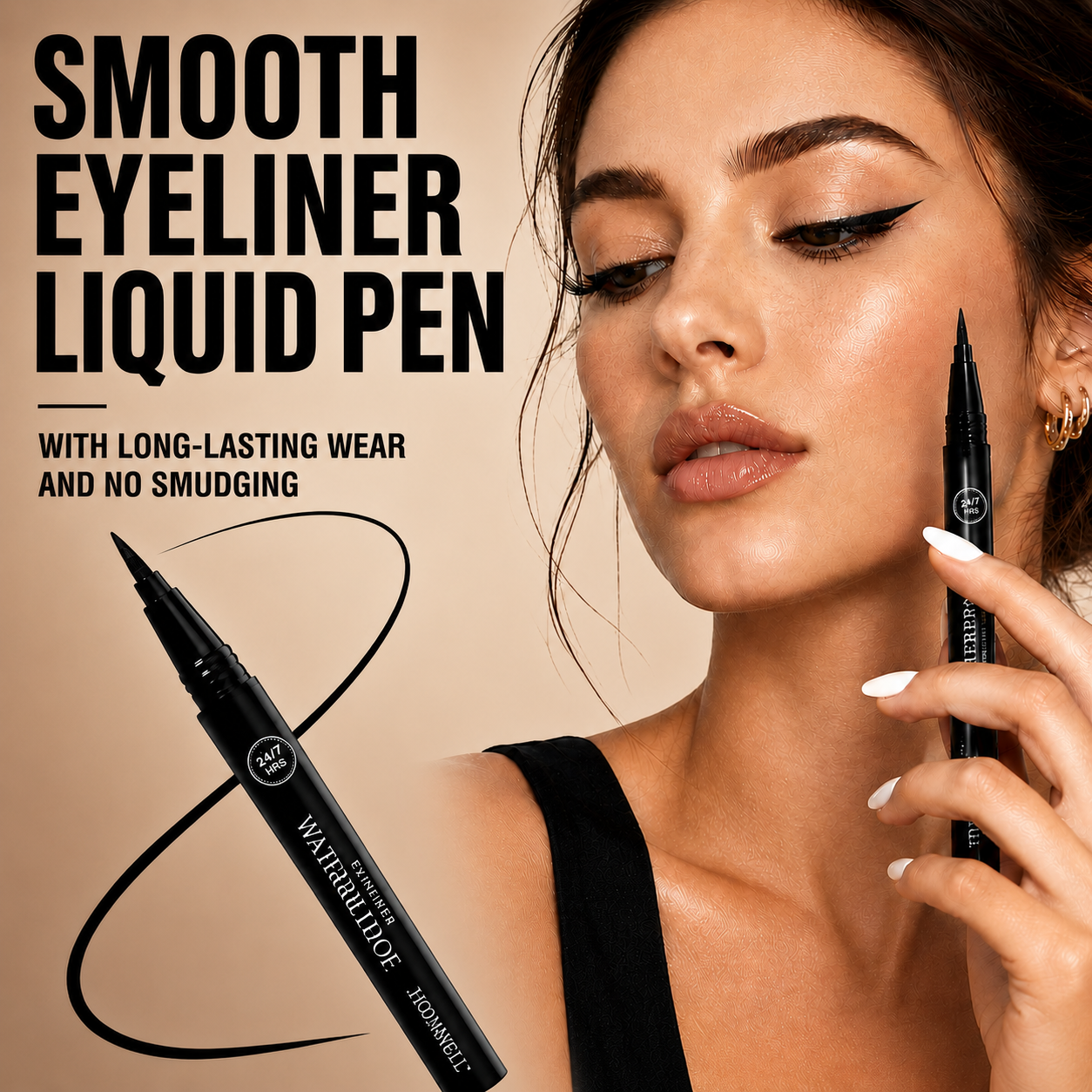 Smooth Eyeliner Liquid Pen with long-lasting wear and no smudging