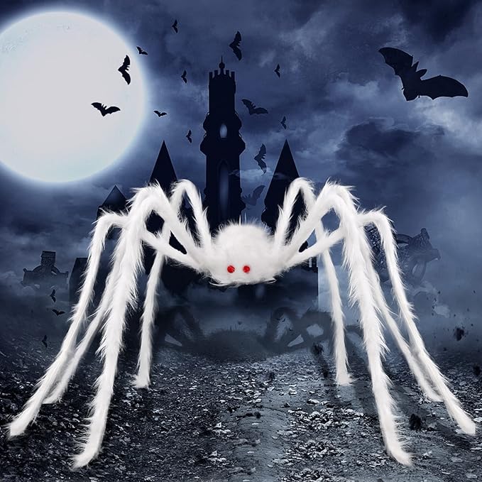 Simulated plush spider - Halloween decoration prop prank at party