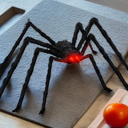 Simulated plush spider - Halloween decoration prop prank at party