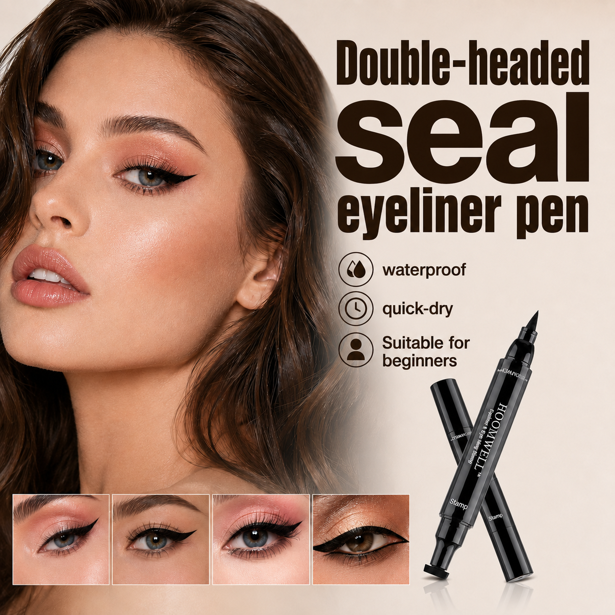 Double-headed seal eyeliner pen