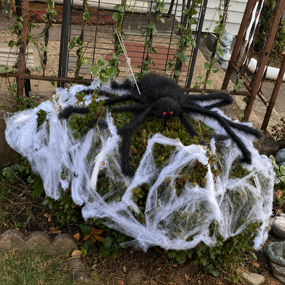 Simulated plush spider - Halloween decoration prop prank at party